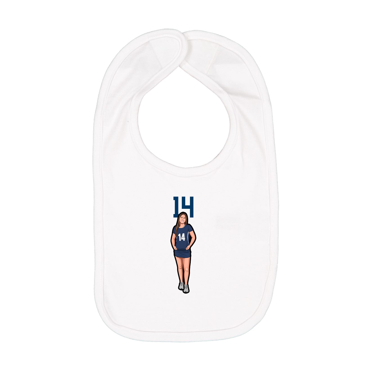 Infant Bib — Number Top in White