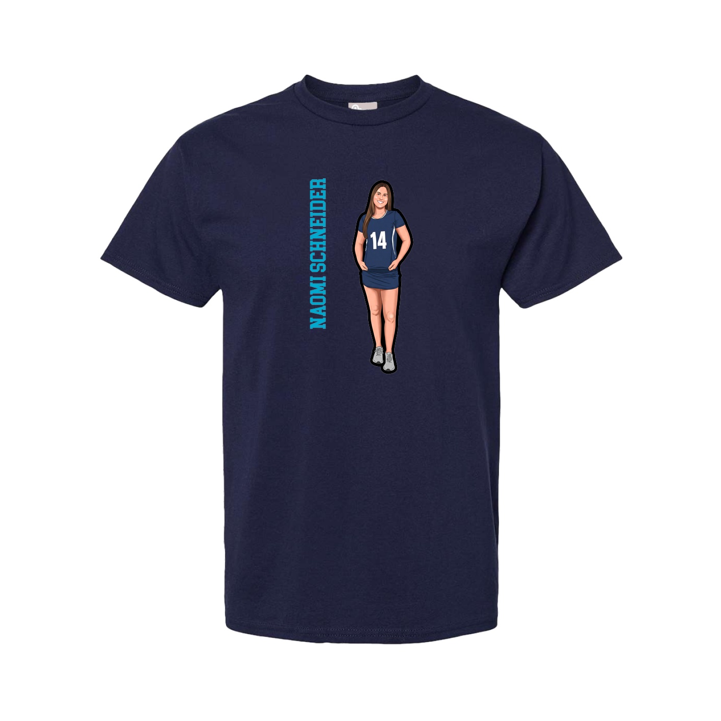 Youth Tee — Name Vertical in Navy