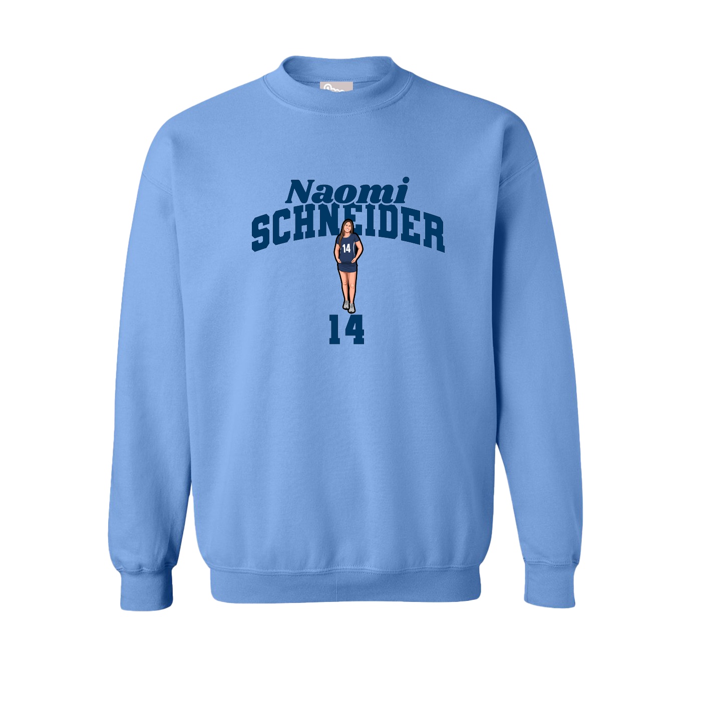 Fleece Crew — Signature Arch in Powder Blue