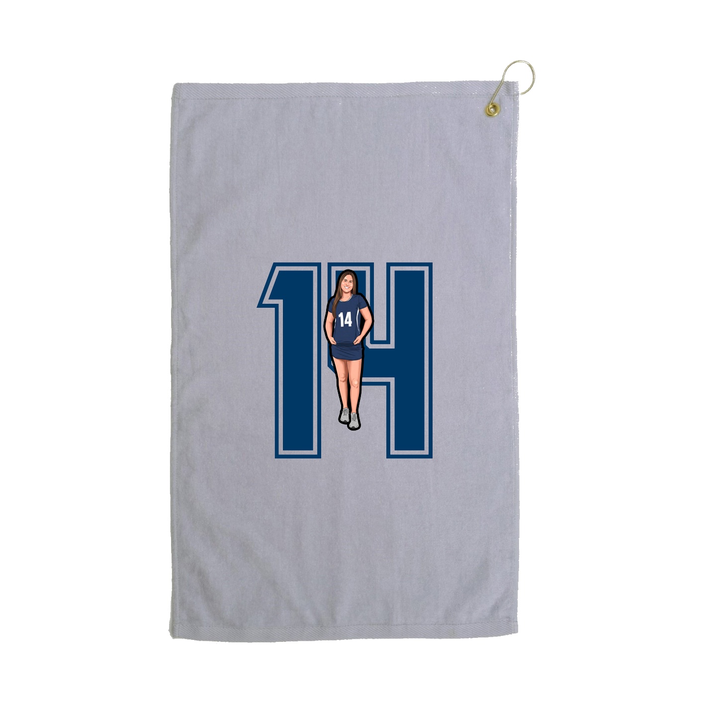 Golf Towel — Number in Grey