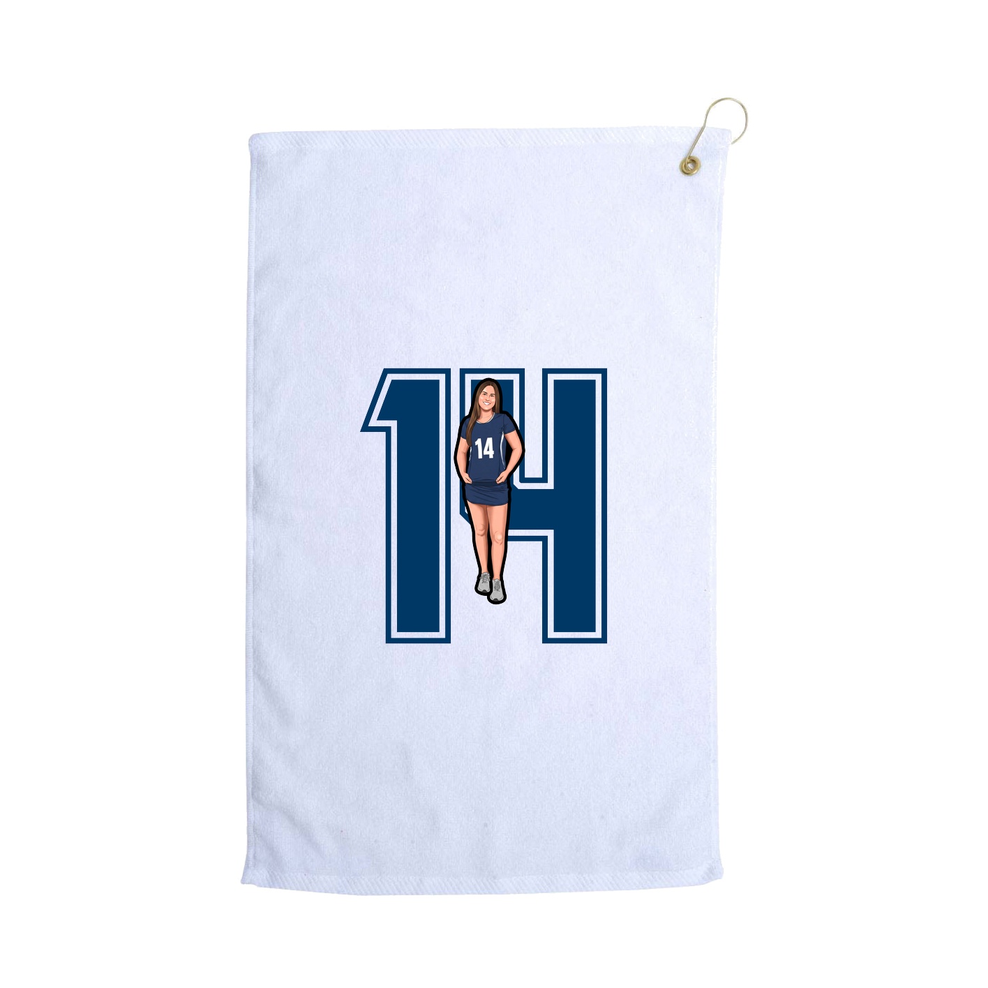 Golf Towel — Number in White