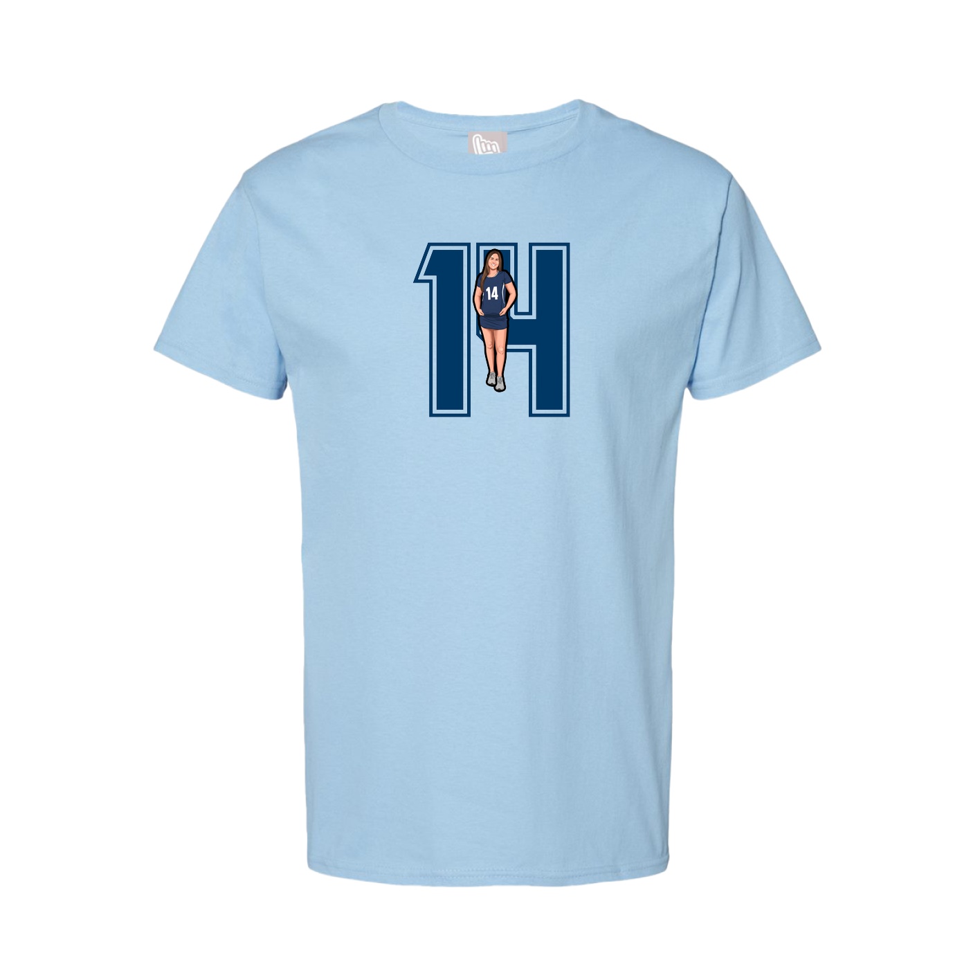 Tee — Number in Light Blue