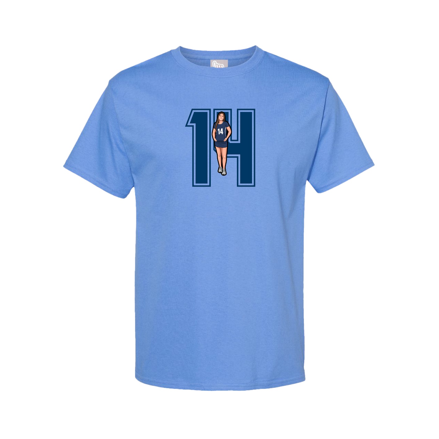 Tee — Number in Powder Blue