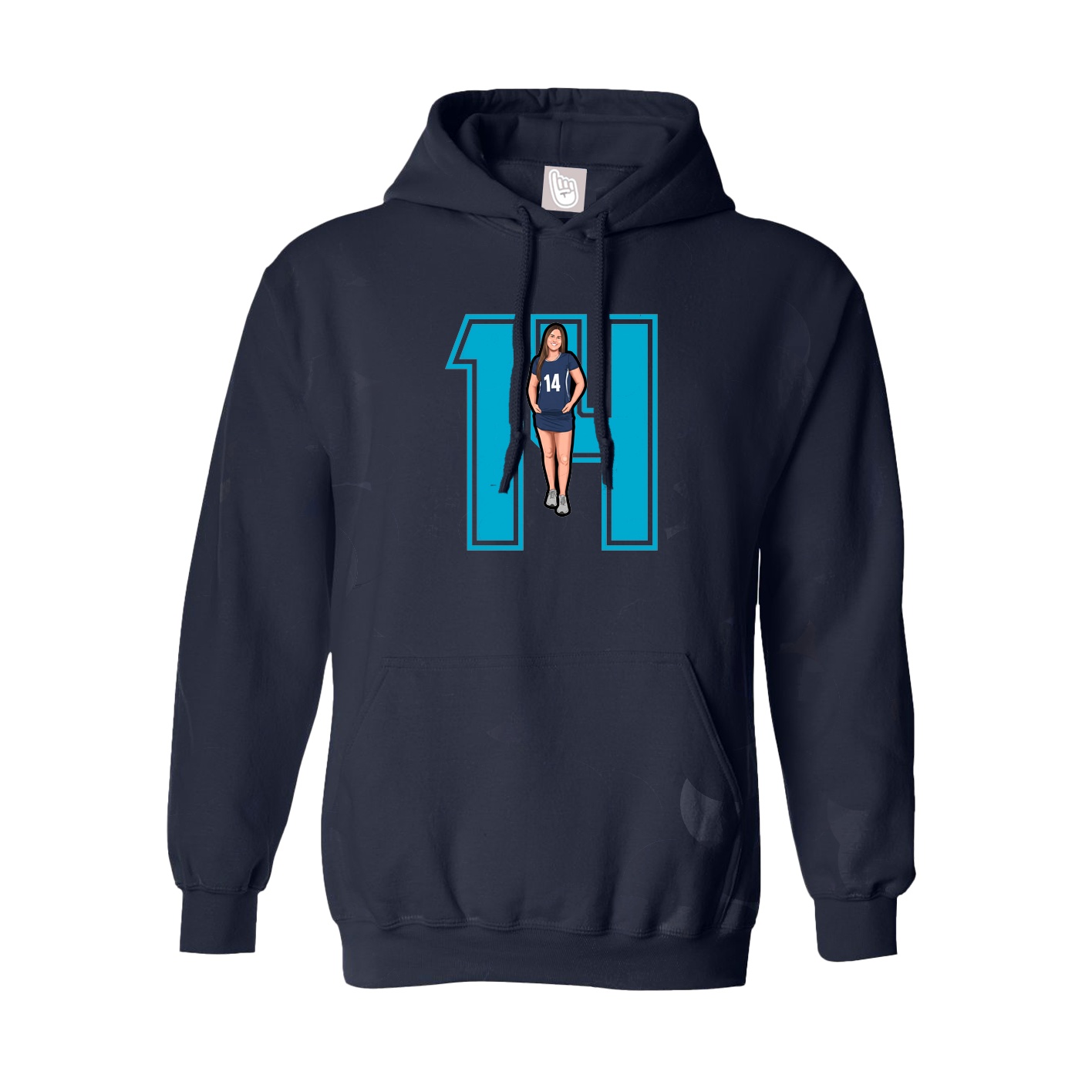 Hoodie — Number in Navy