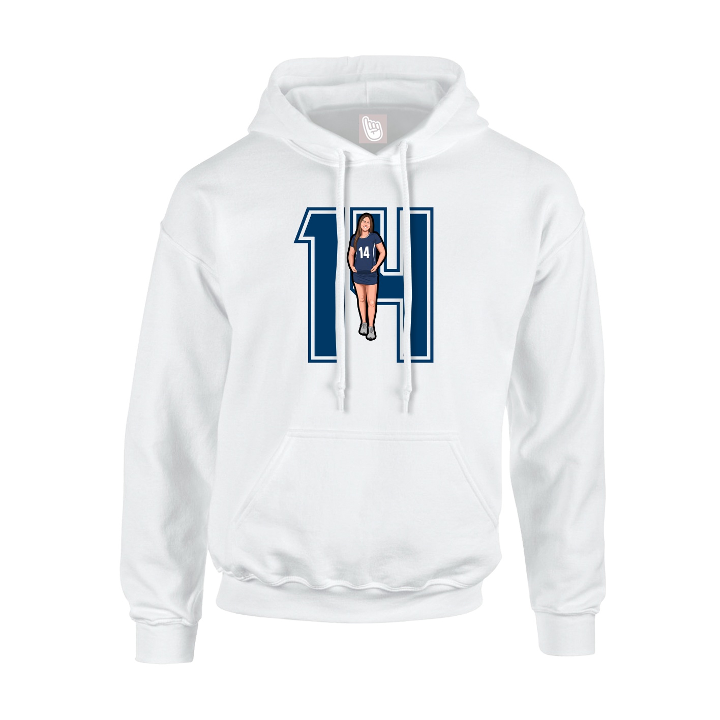 Hoodie — Number in White