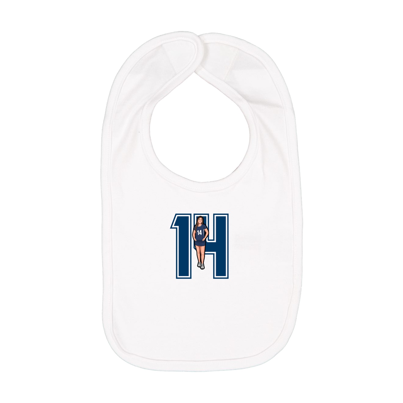 Infant Bib — Number in White