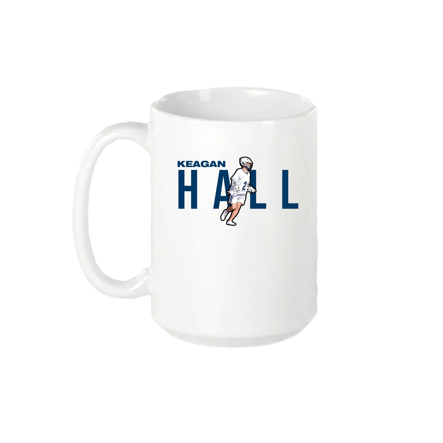 15oz Coffee Mug — Player Name in White