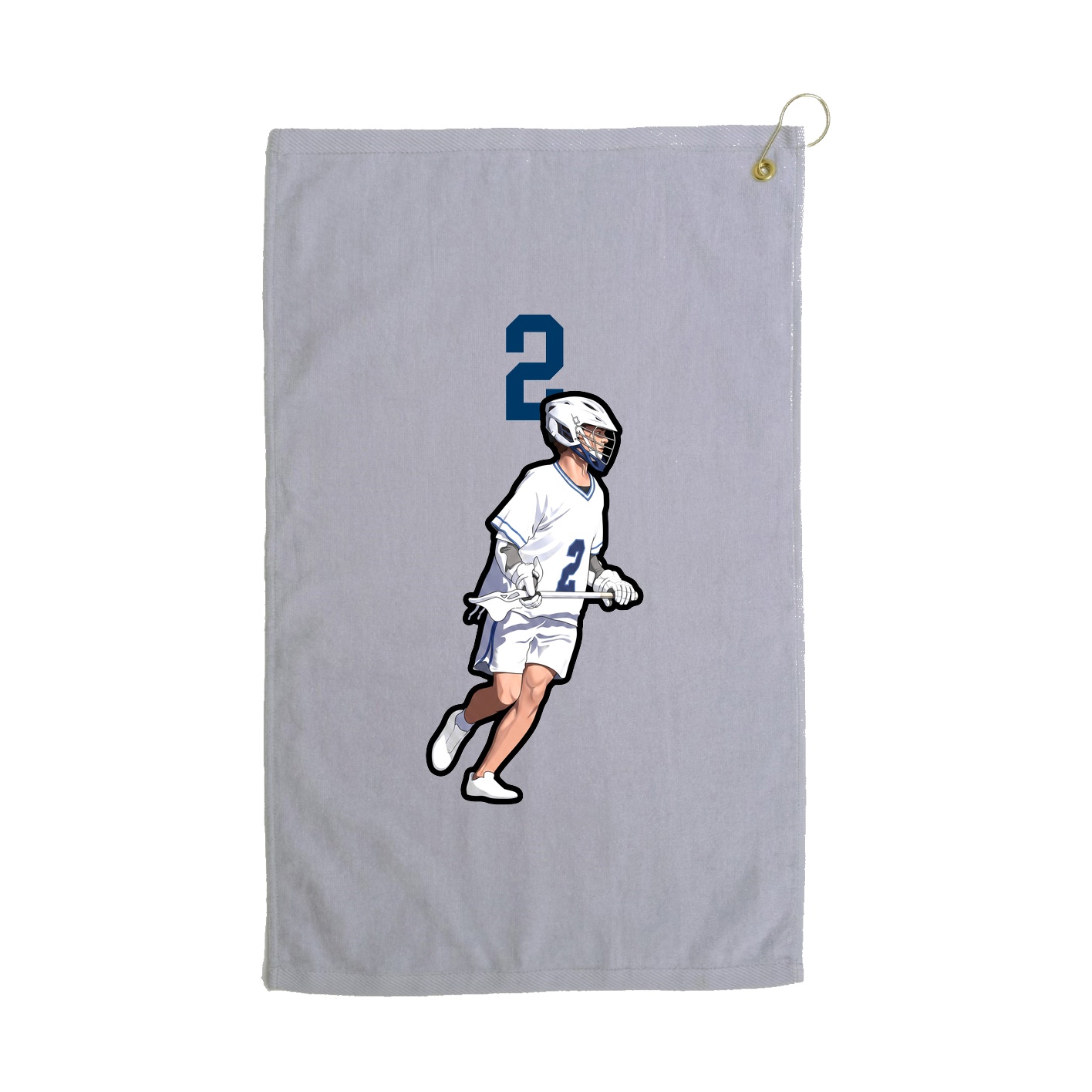 Golf Towel — Number Top in Grey
