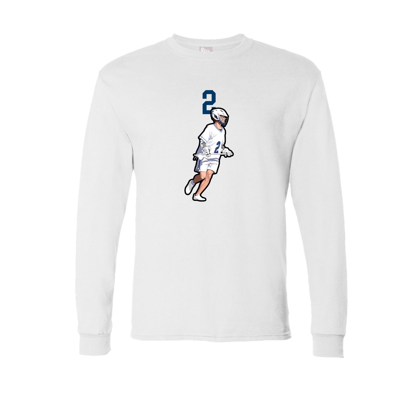 Long Sleeve Tee — Number Top in White