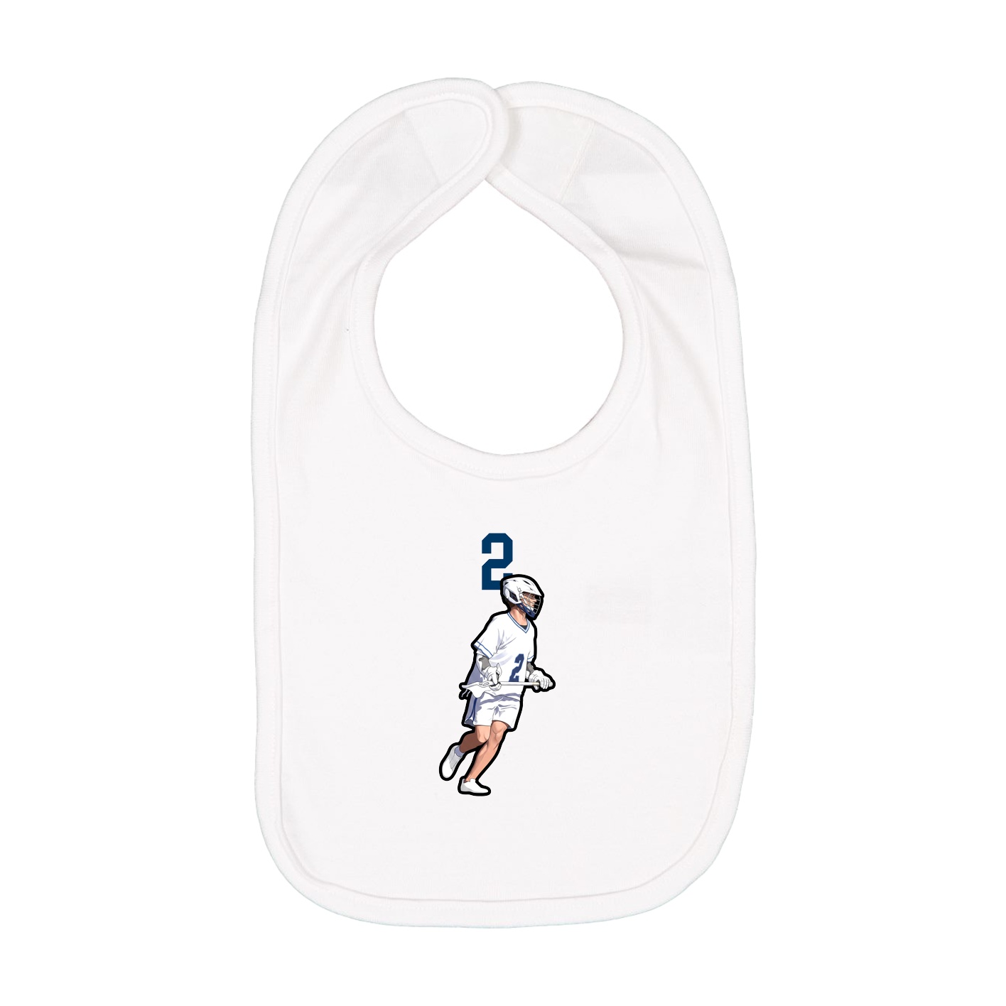 Infant Bib — Number Top in White