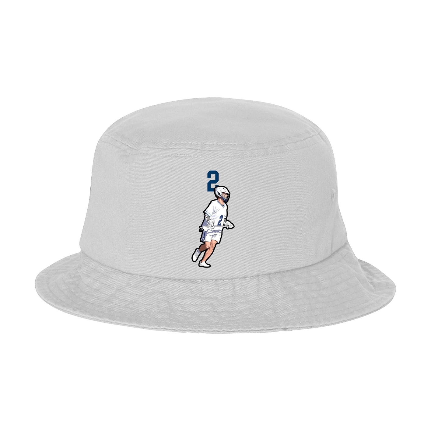 Bucket Cap — Number Top in White