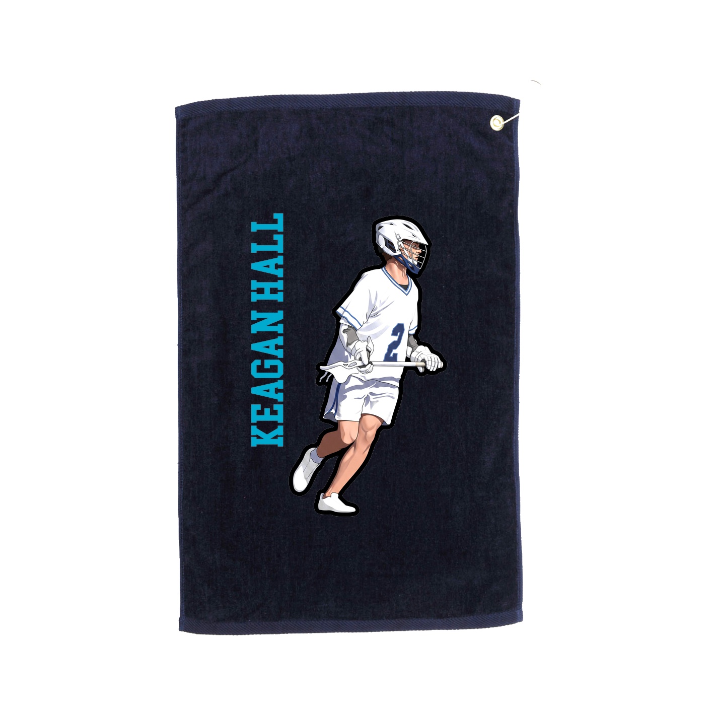 Golf Towel — Name Vertical in Navy