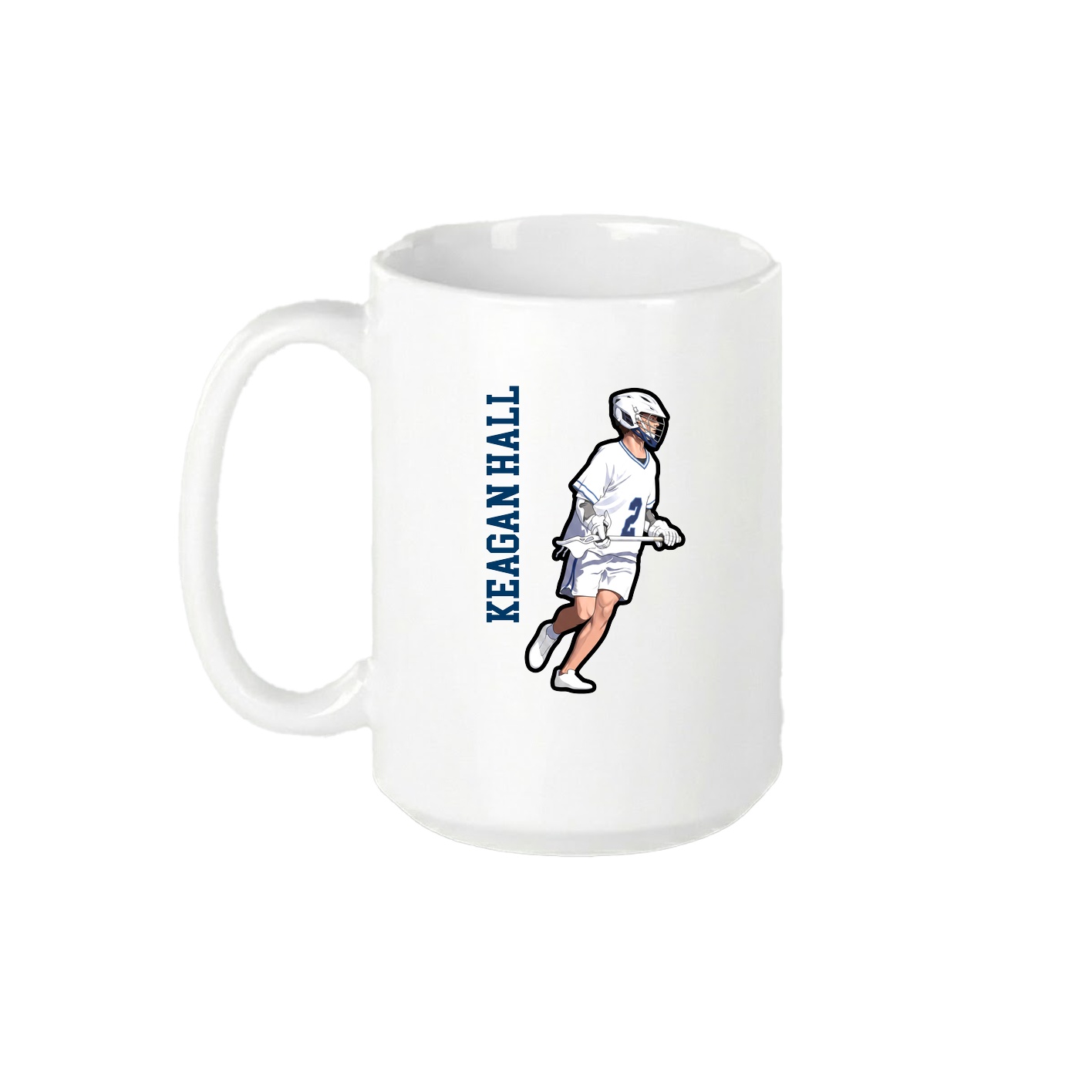 15oz Coffee Mug — Name Vertical in White