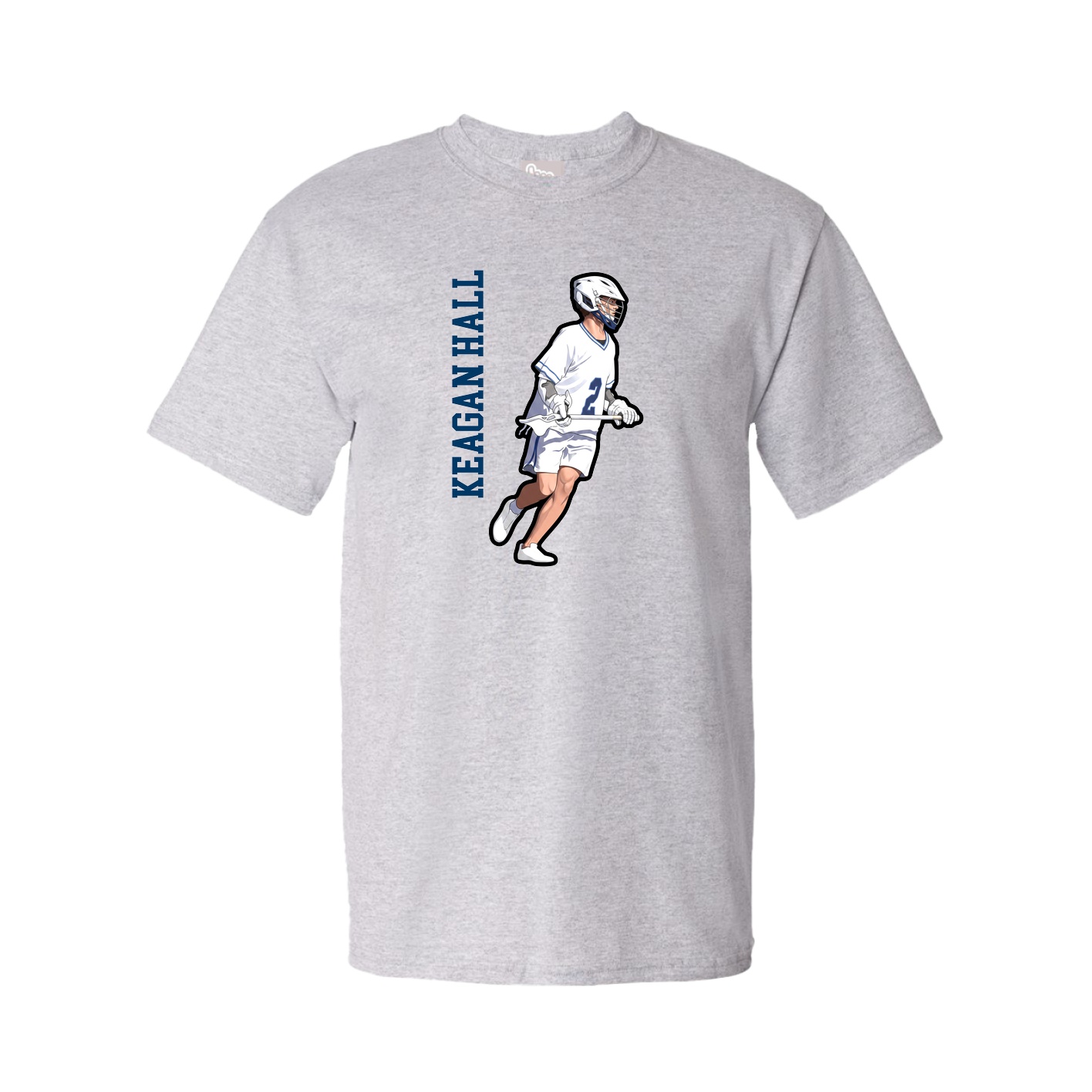 Tee — Name Vertical in Grey