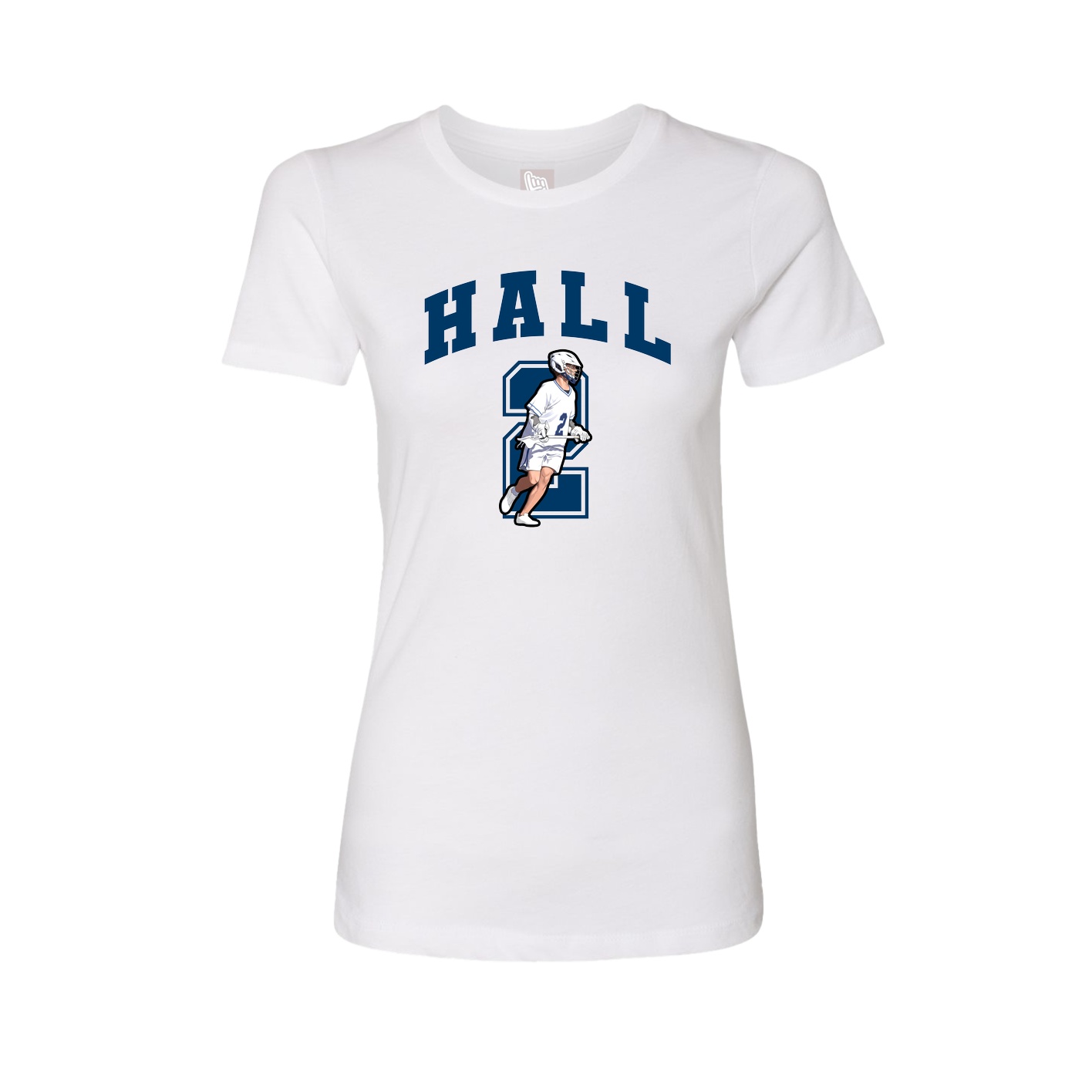 Fitted Women's Tee — Number in White