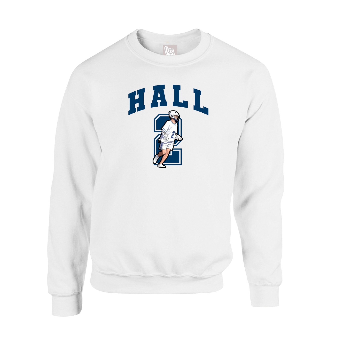 Fleece Crew — Number in White