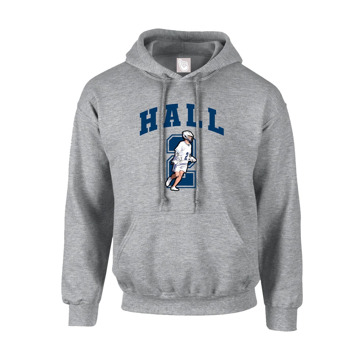 Youth Hoodie — Number in Grey