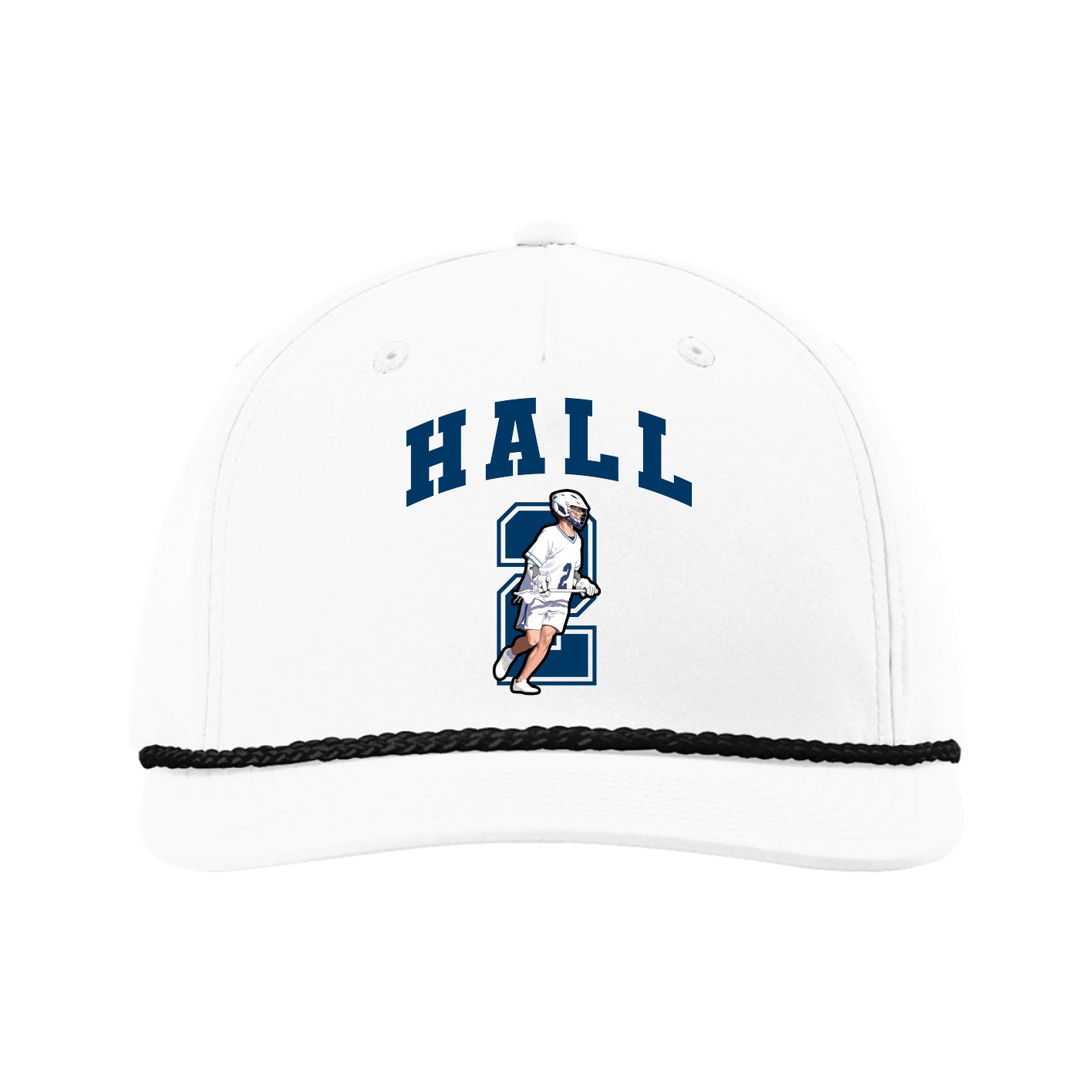 Five-Panel Classic Rope Cap — Number in White