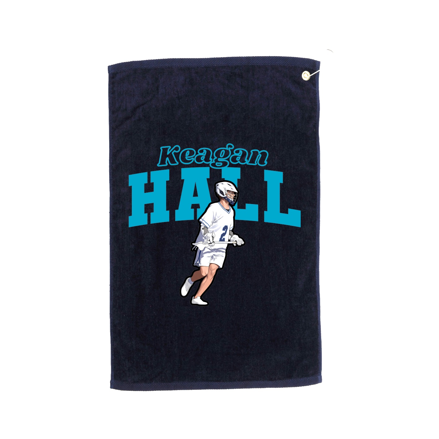 Golf Towel — Name Arch in Navy