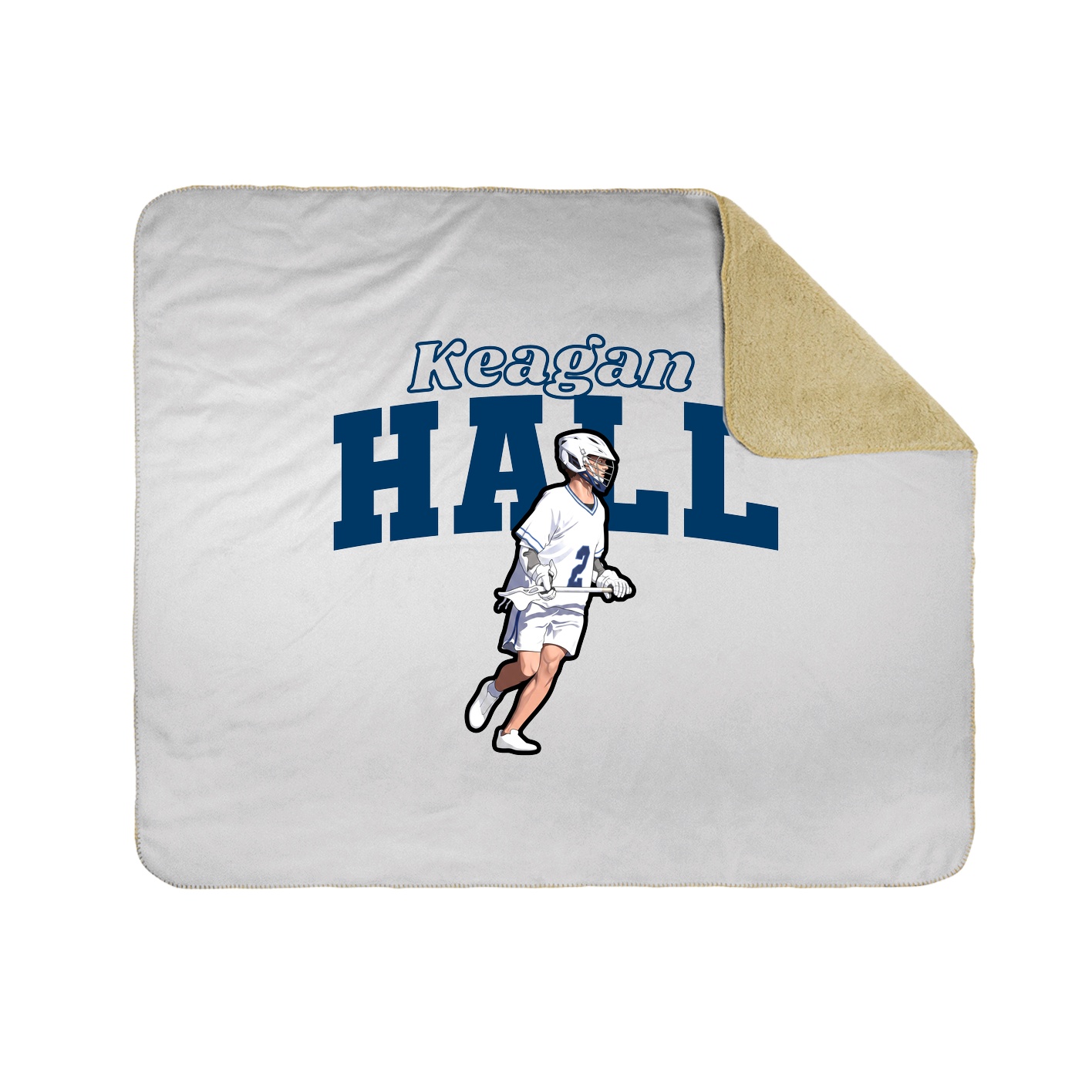 Throw Blanket — Name Arch in White