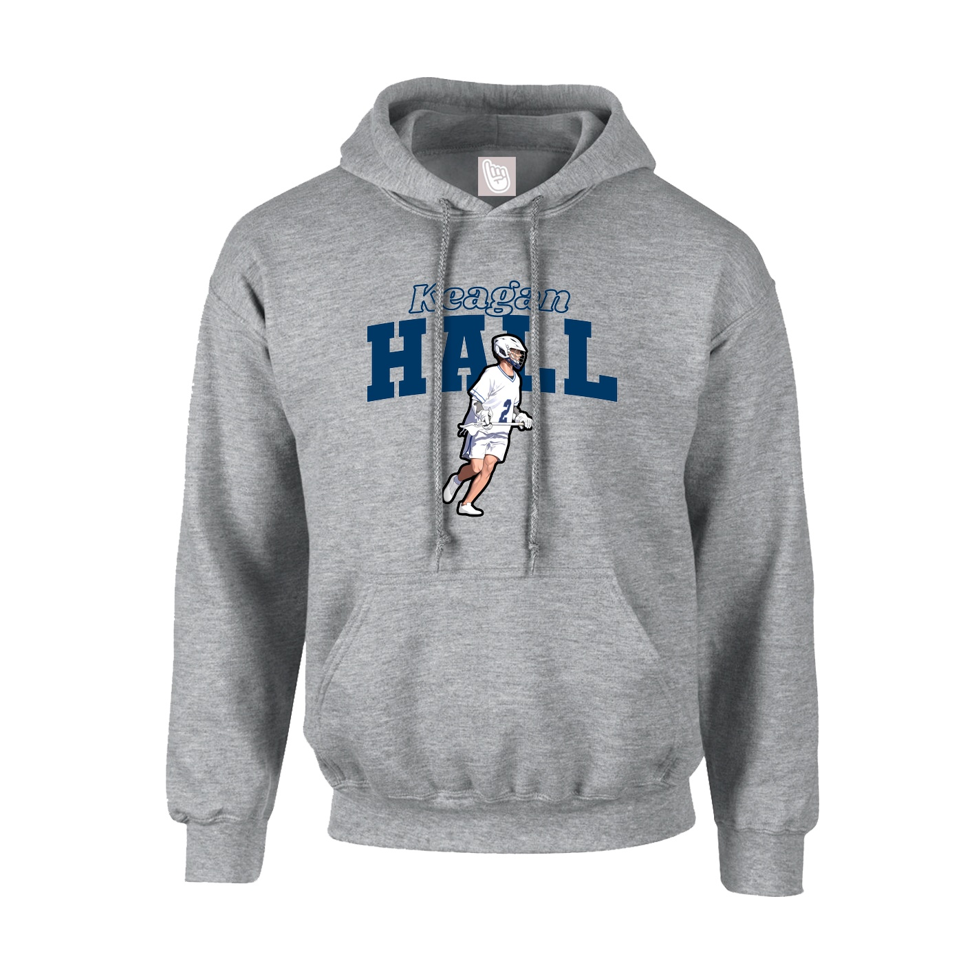 Hoodie — Name Arch in Grey