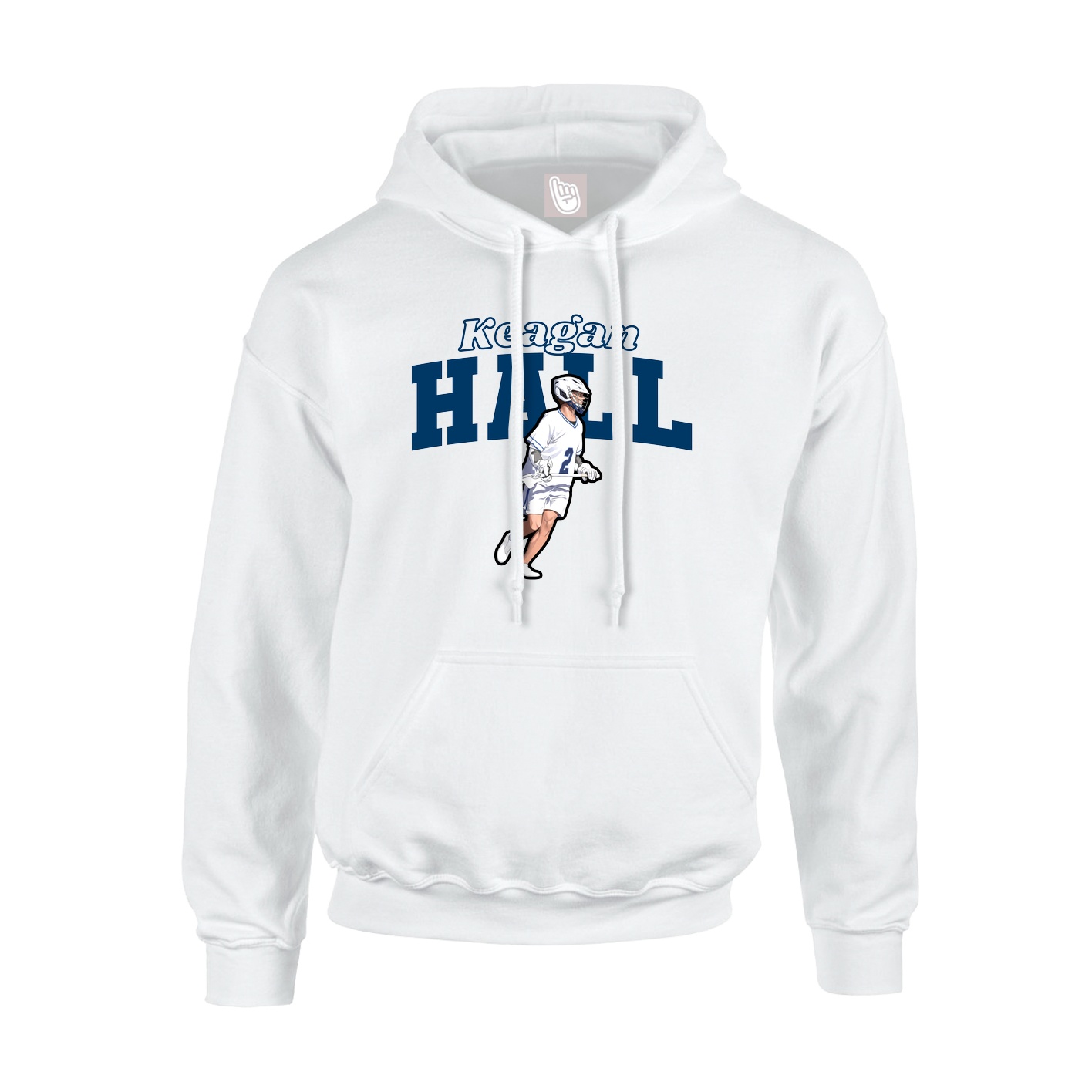 Youth Hoodie — Name Arch in White