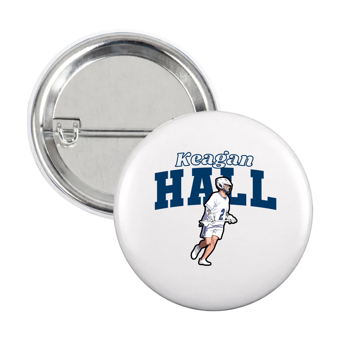 Game Day Button — Name Arch in White