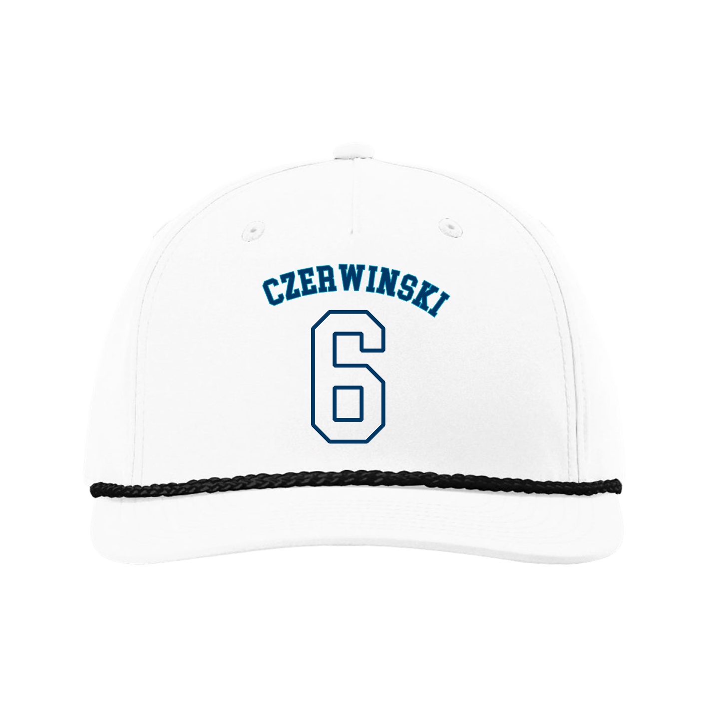 Five-Panel Classic Rope Cap — Shirsey Arch in White