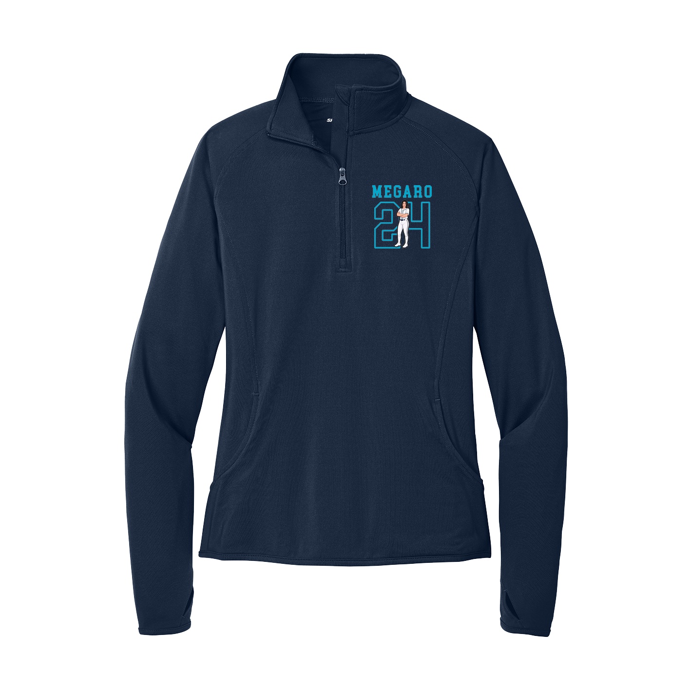Women's Q-Zip Pullover — Shirsey in Navy