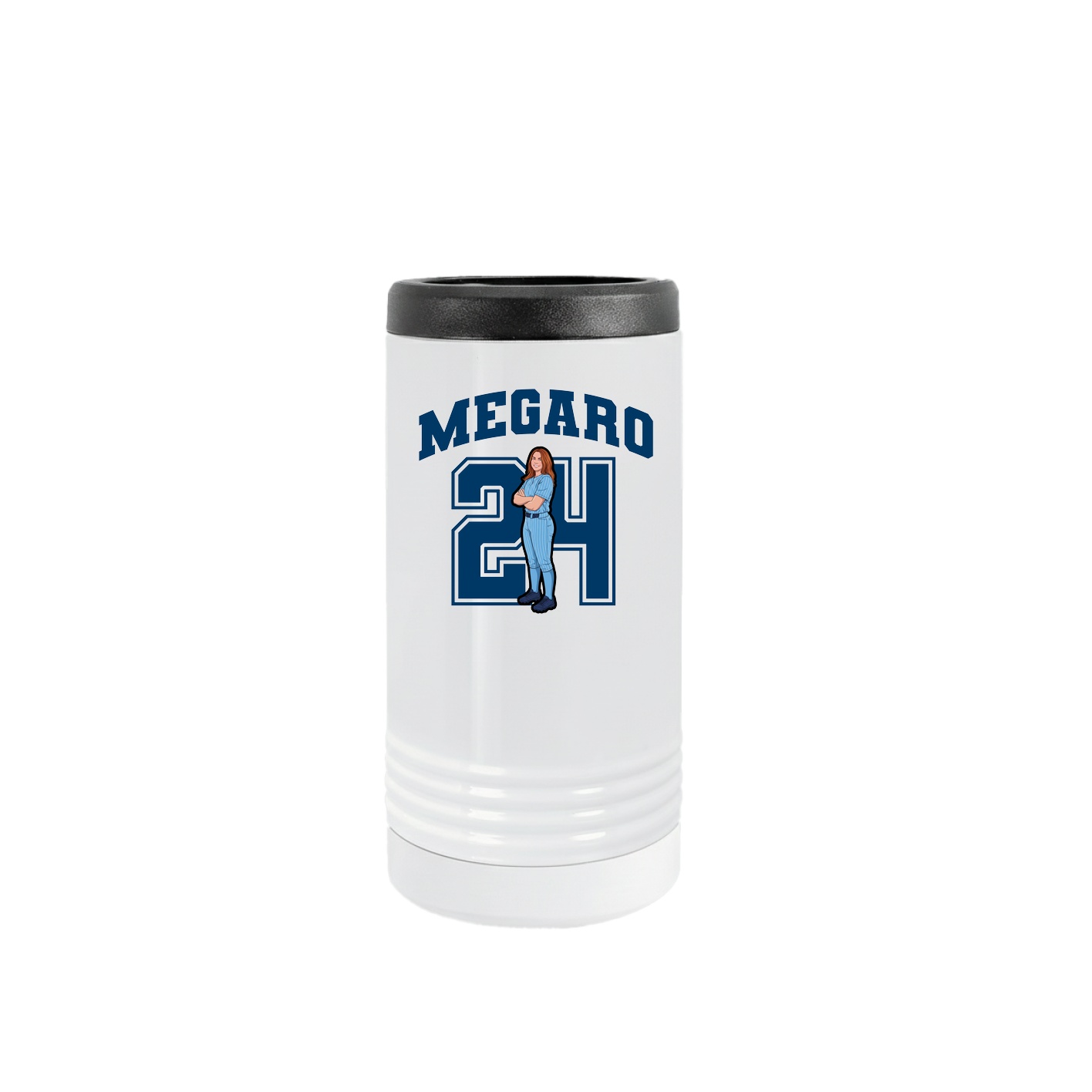 Slim Beverage Holder — Number in White