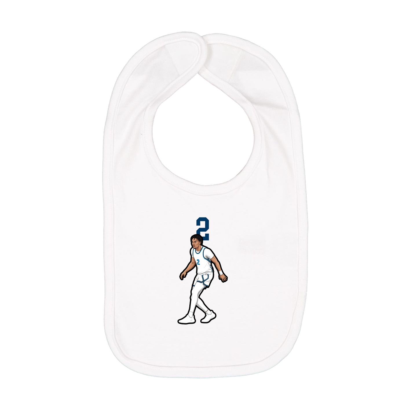 Infant Bib — Number Top in White
