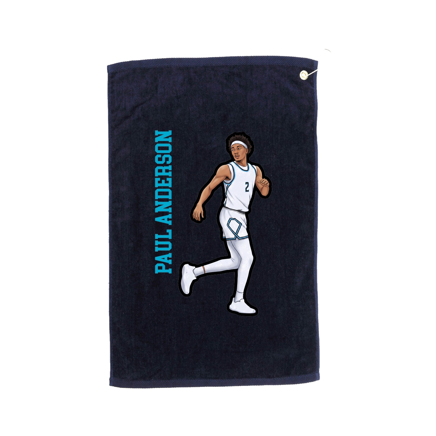 Golf Towel — Name Vertical in Navy