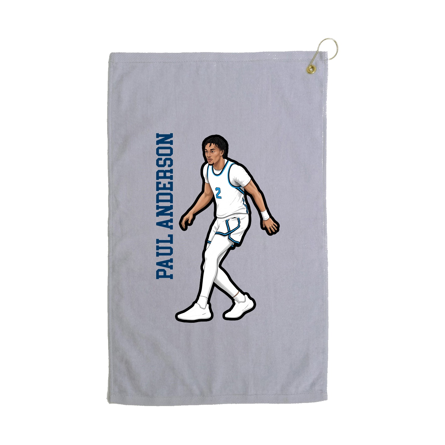 Golf Towel — Name Vertical in Grey