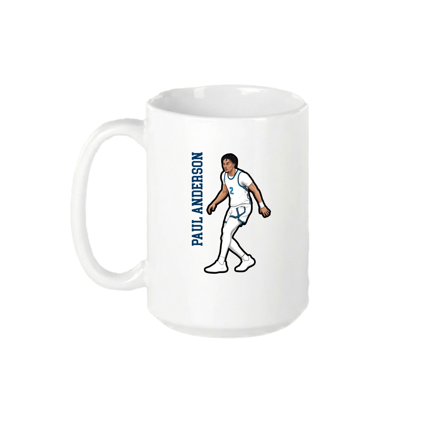 15oz Coffee Mug — Name Vertical in White