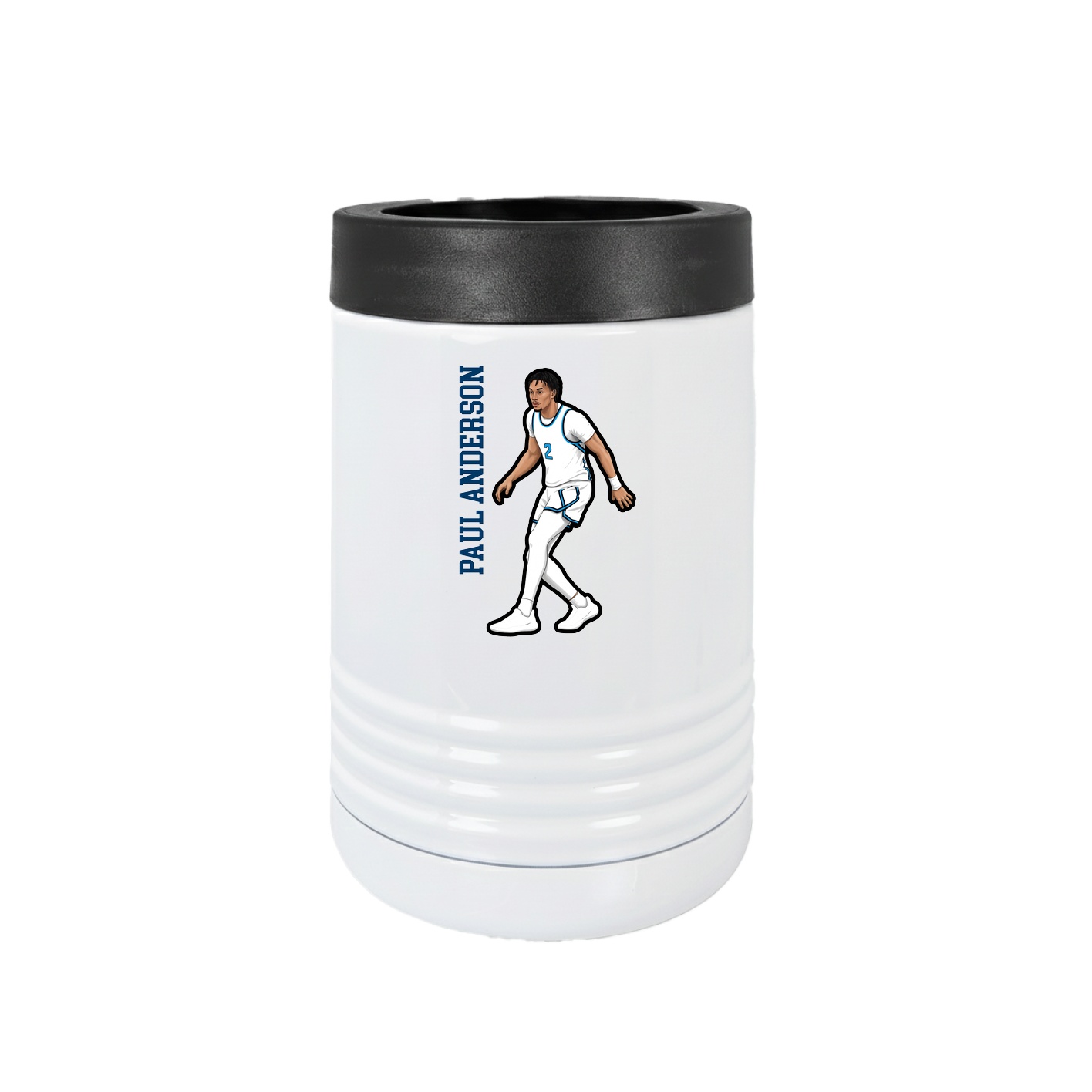 Beverage Holder — Name Vertical in White