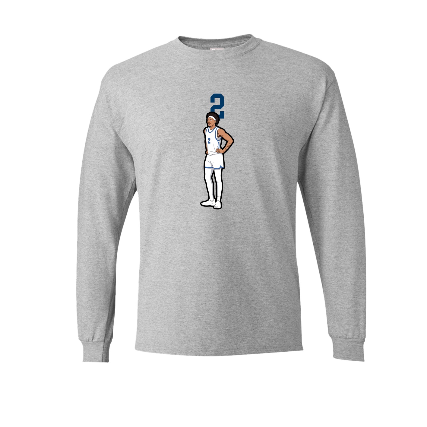 Long Sleeve Tee — Number Top in Grey