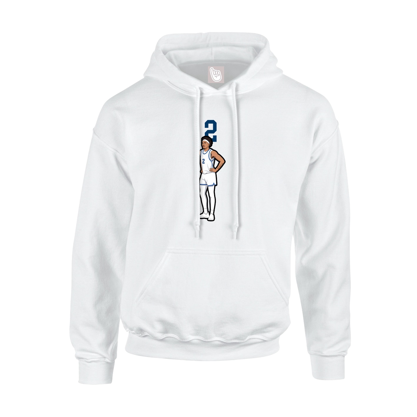 Youth Hoodie — Number Top in White