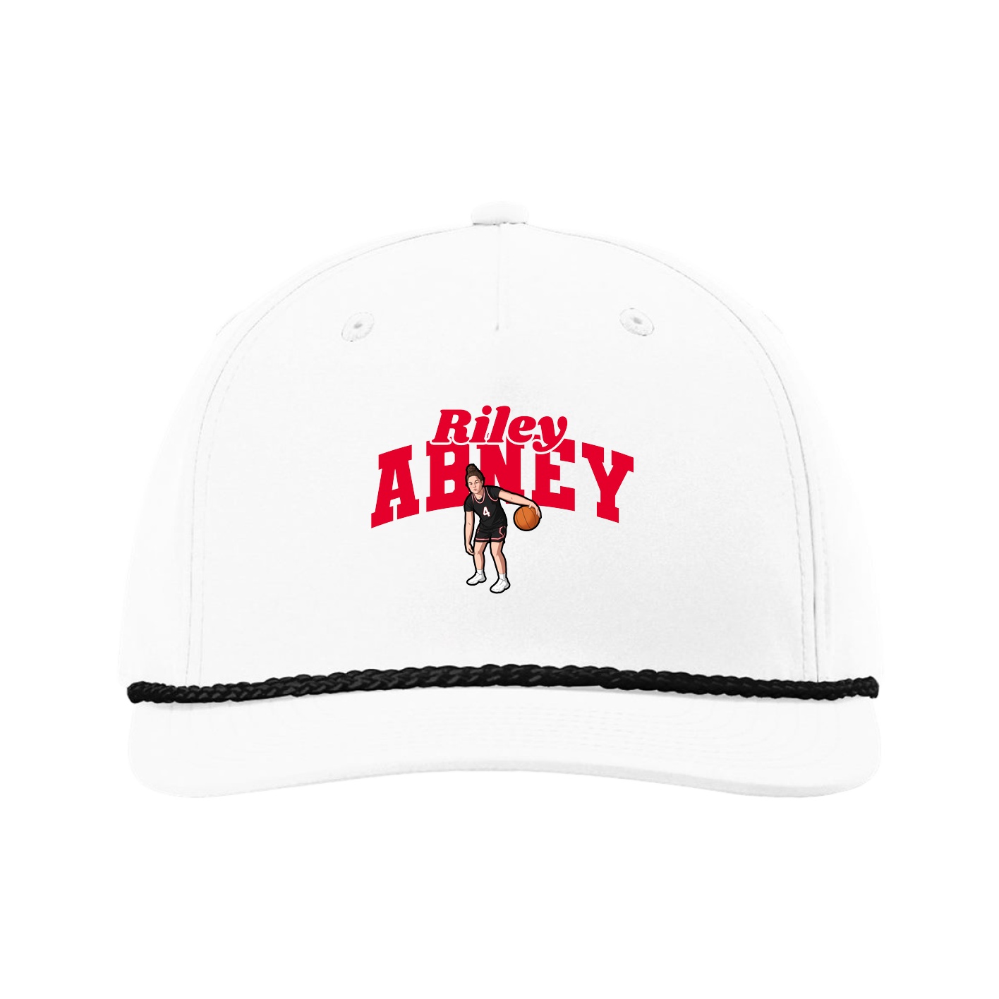 Five-Panel Classic Rope Cap — Signature Arch in White
