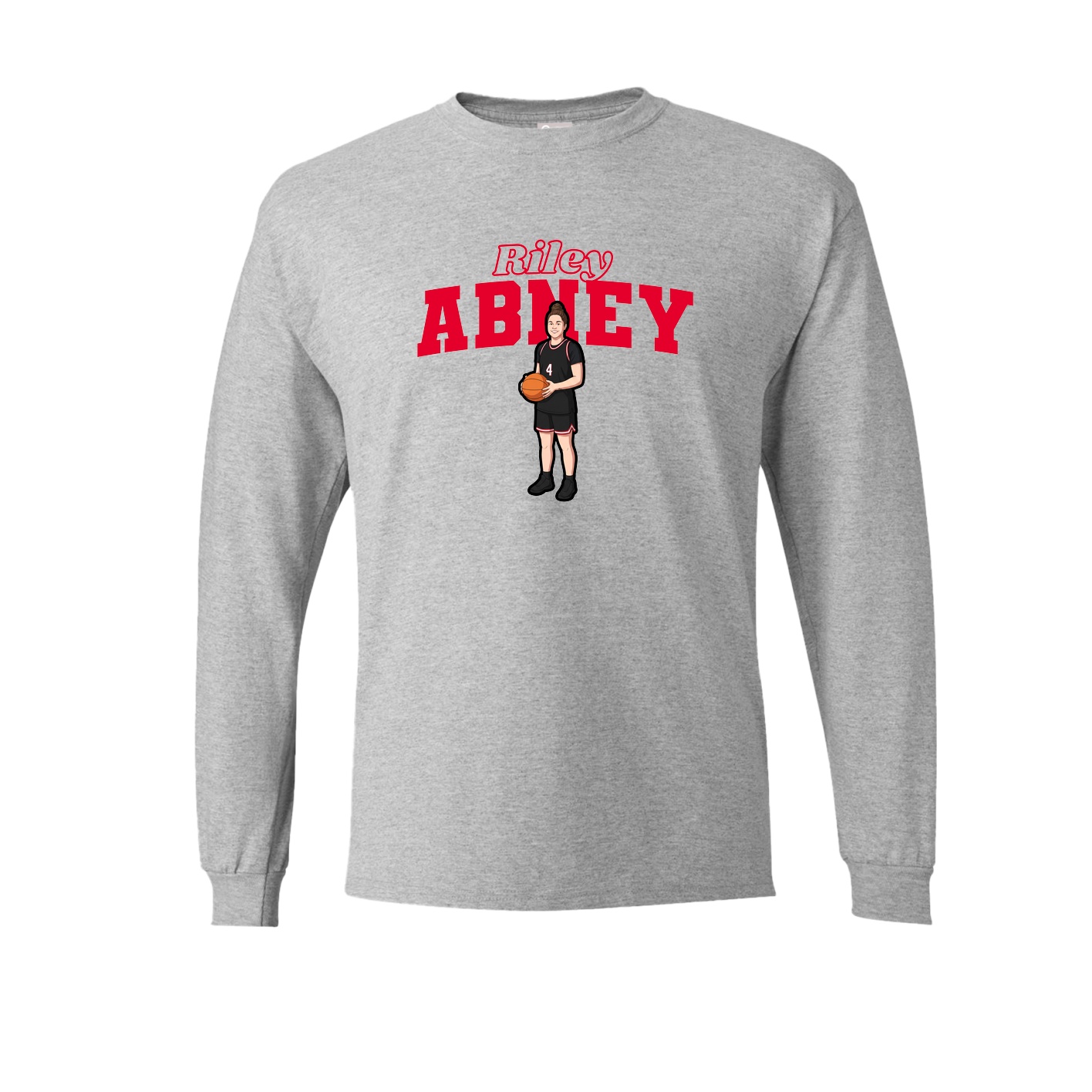 Long Sleeve Tee — Name Arch in Grey