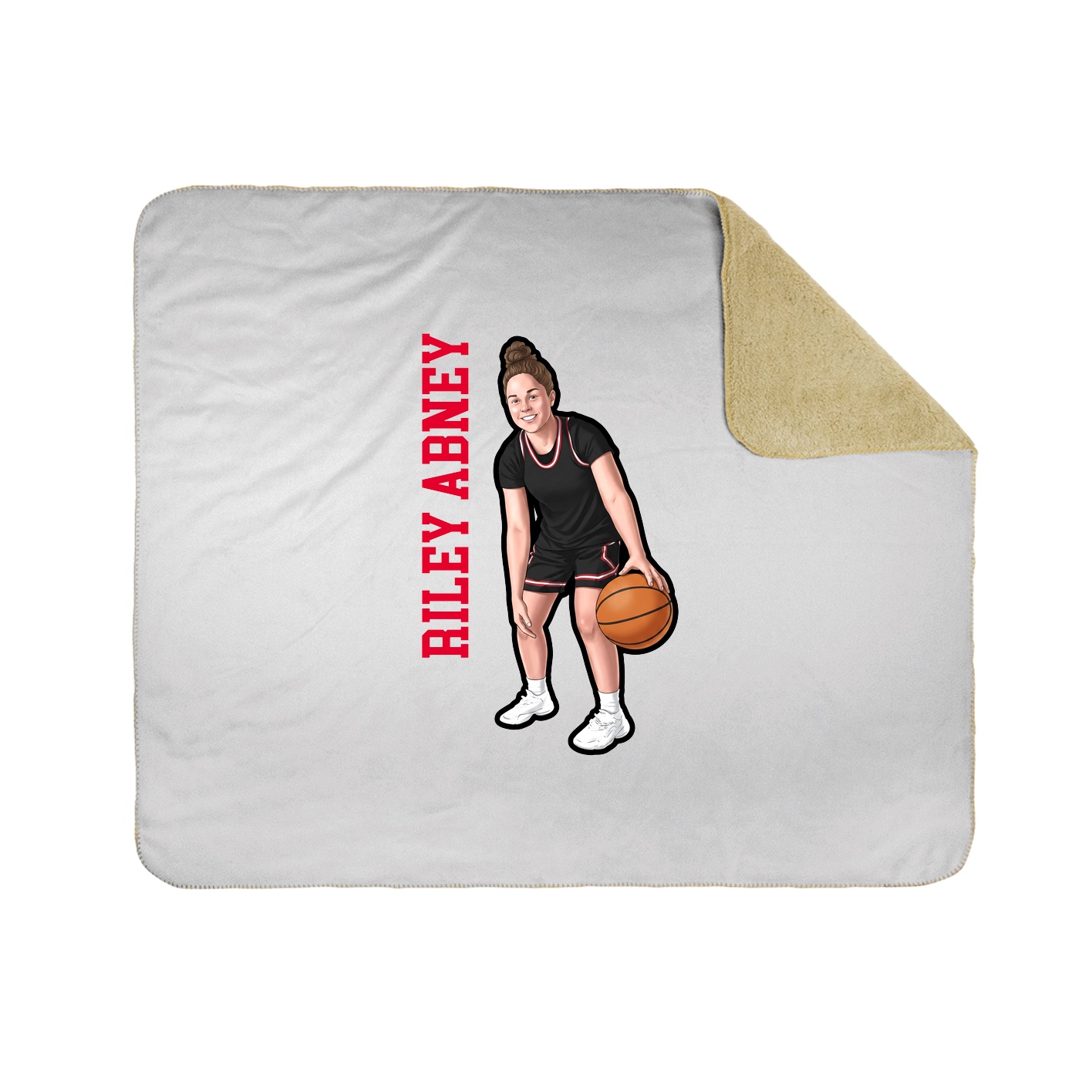 Throw Blanket — Name Vertical in White