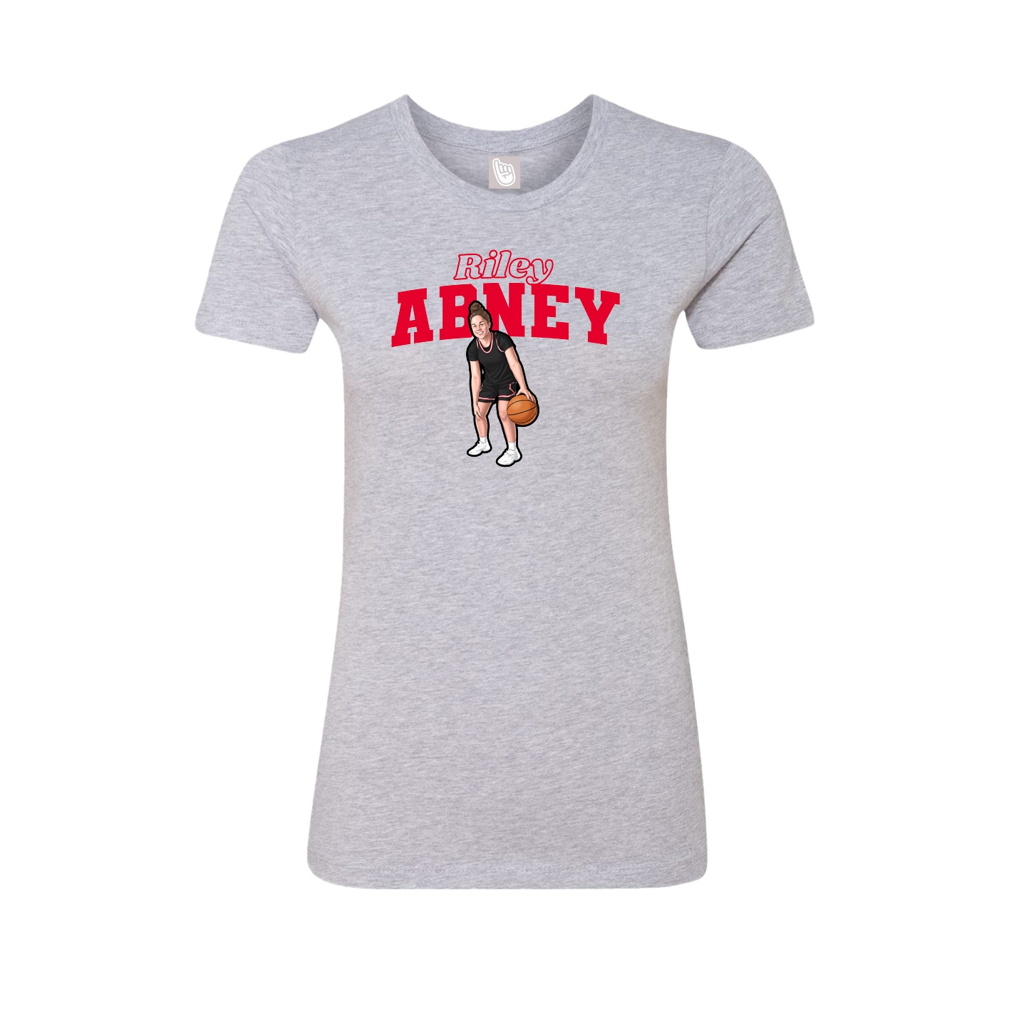 Fitted Women's Tee — Name Arch in Grey