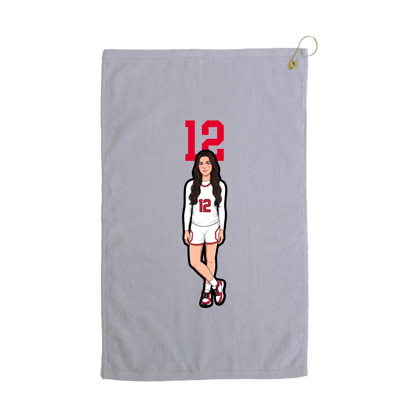Golf Towel — Number Top in Grey