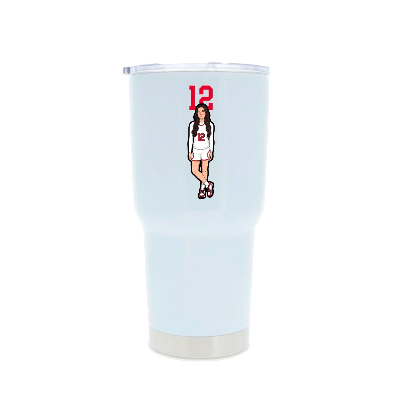 30oz Stainless Steel Tumbler — Number Top in White