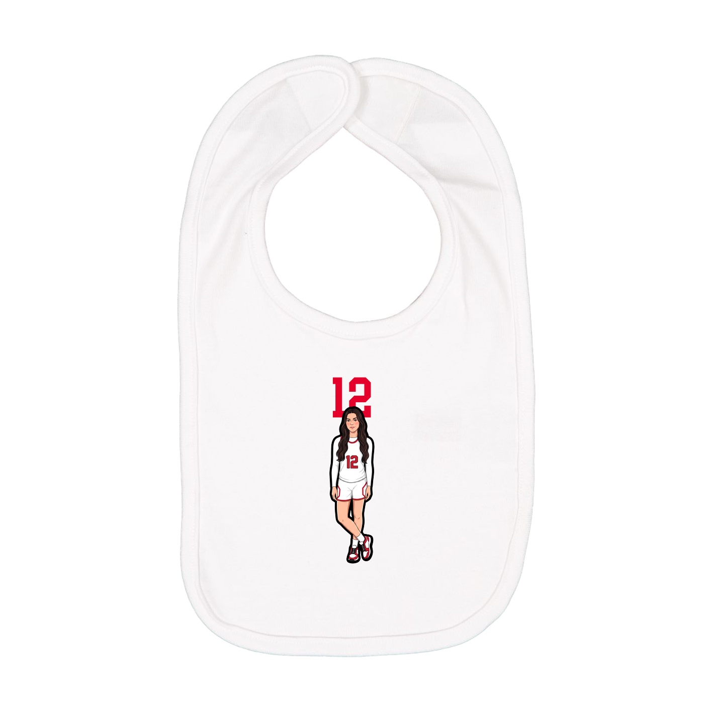 Infant Bib — Number Top in White