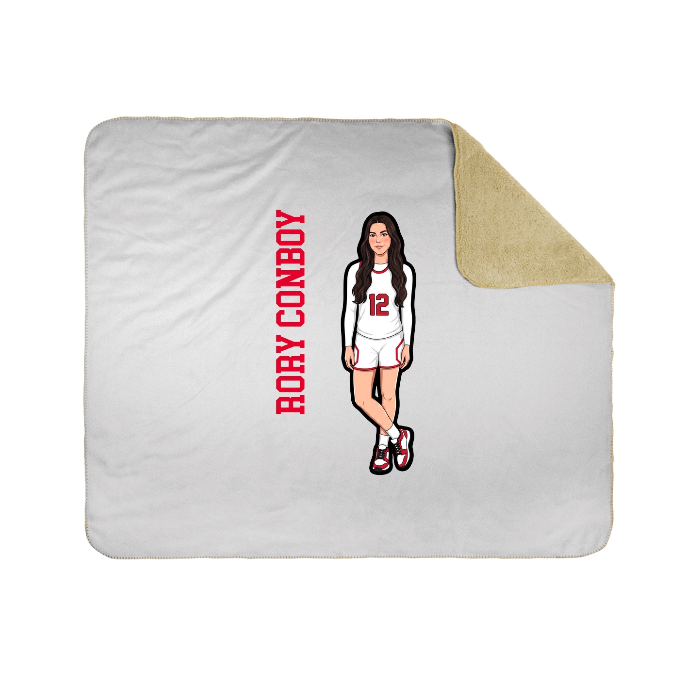 Throw Blanket — Name Vertical in White