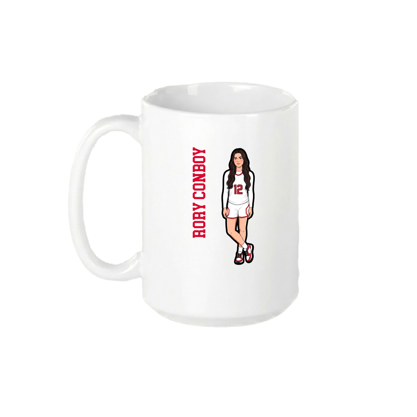 15oz Coffee Mug — Name Vertical in White