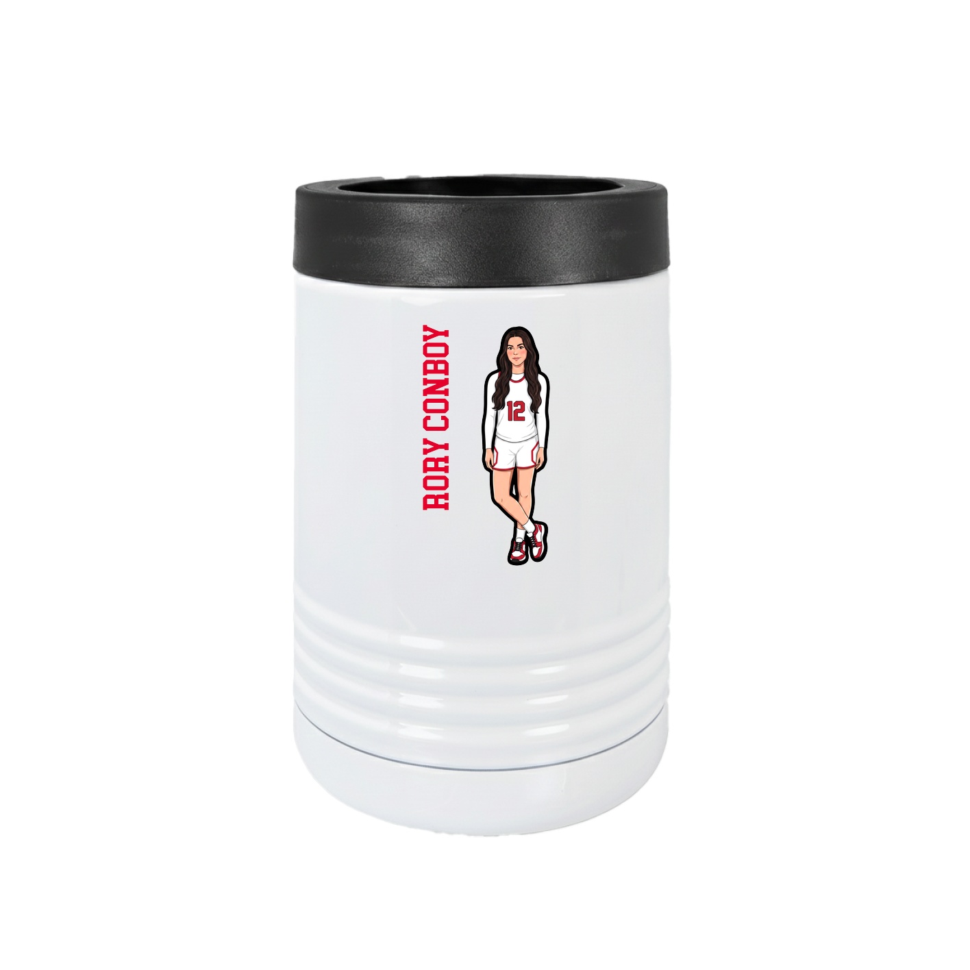 Beverage Holder — Name Vertical in White