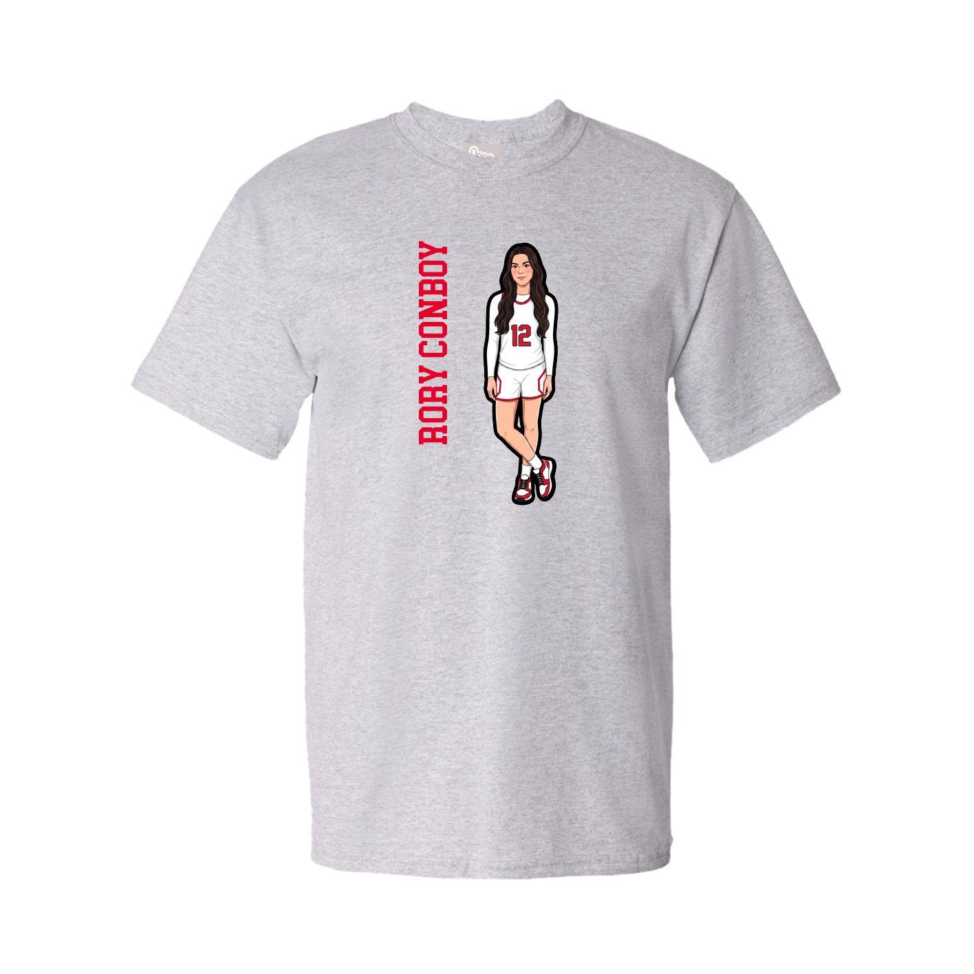 Youth Tee — Name Vertical in Grey