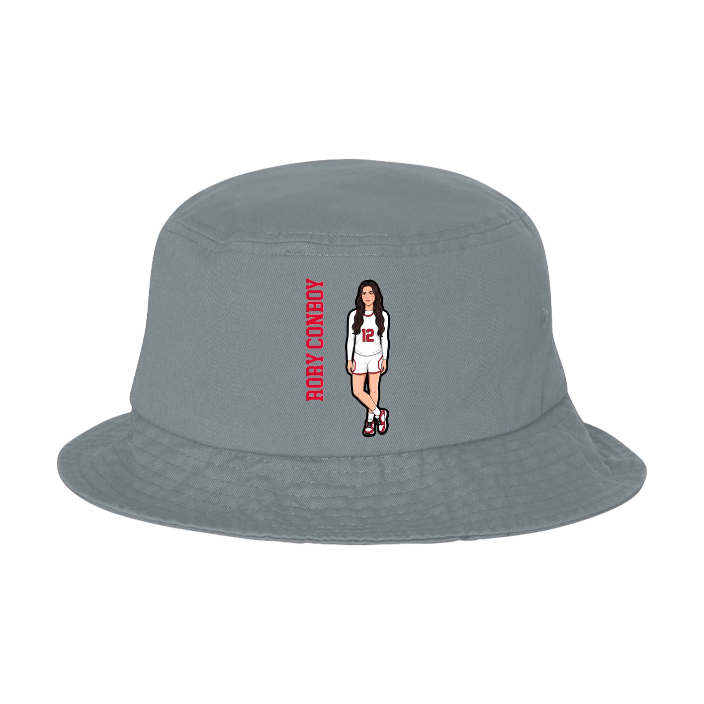 Bucket Cap — Name Vertical in Grey