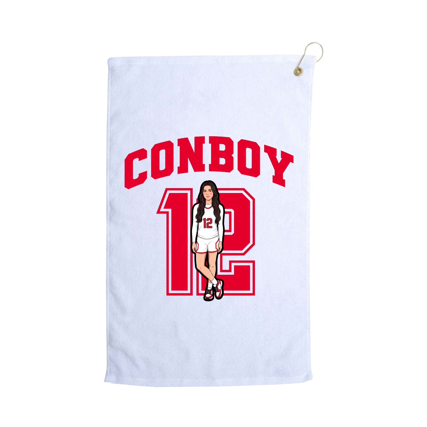 Golf Towel — Number in White